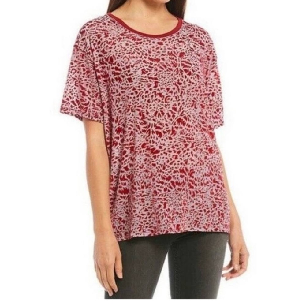 We The Free by Free People Teddy Velvet Tee | maroon | L